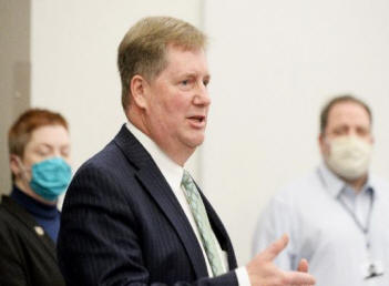 FILE - Saratoga County Board of Supervisor Chairman Theodore (Todd) Kusnierz Jr. speaks in January 2021